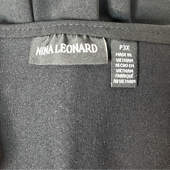 Nina Leonard Tummy Smoothing Pants Black White Pinstripe PETITE Size 3X New! - Picture 4 of 9